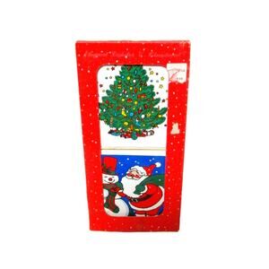 Cathay Tile Trivets Set of Two Ceramic Squares Christmas Tree and Santa Claus